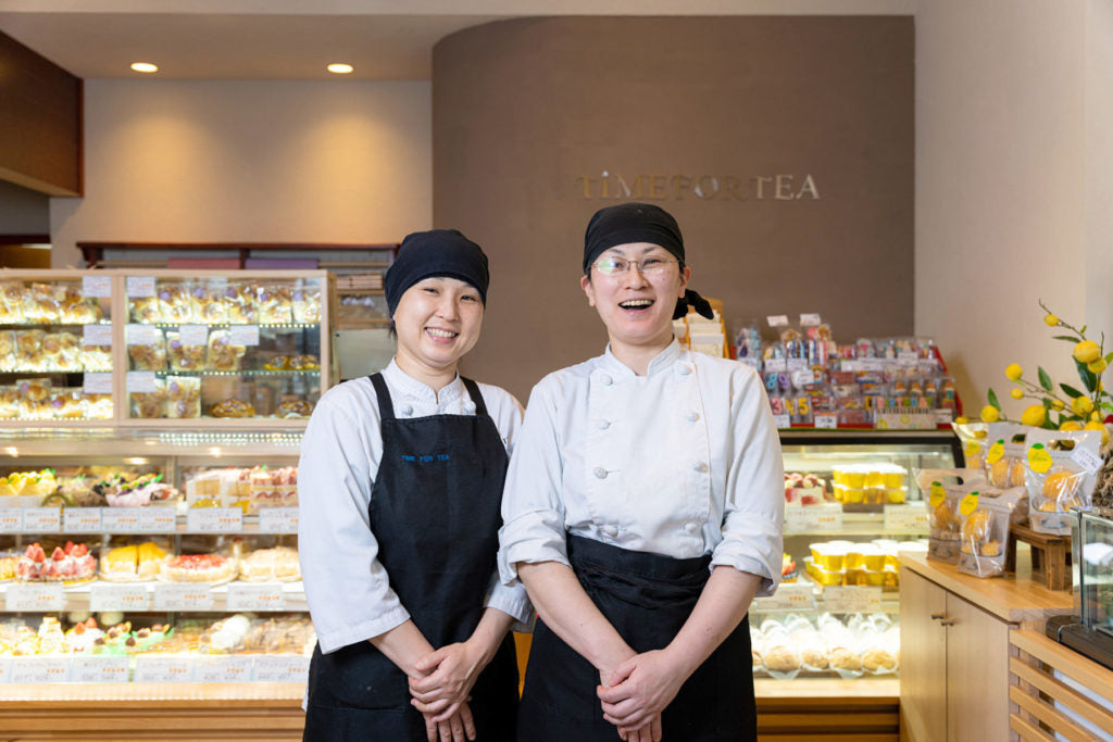 Time for Tea pastry chefs in front of the counter